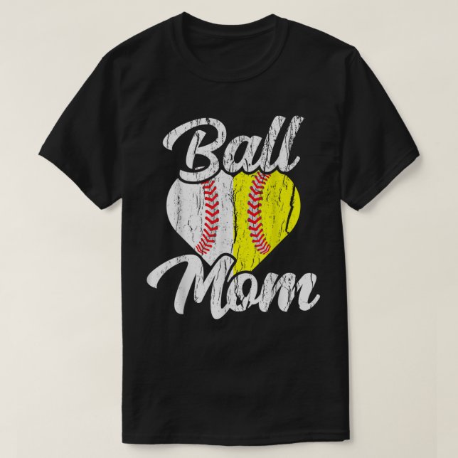 Ball Mama Baseball Softball Mama Team Sports T-Shirt (Design vorne)