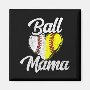Ball Mama Baseball Softball Mannschaft Sport T-Shi Magnet