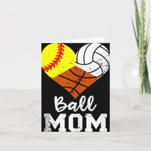 Ball Mama Funny Softball Volleyball Basketball Mam Karte