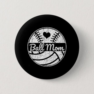Ball Mama HalbBaseball Softball Halbvolleyball Button
