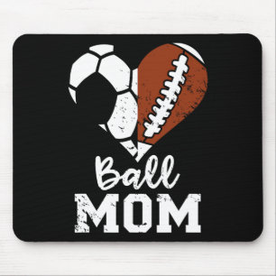 Ball Mama Herz Funny Football Fußball Mama Mousepad