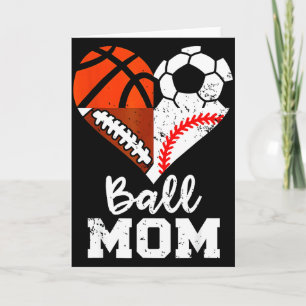 Ball-Mama-Herz Lustiger Fußball Basketball Basebal Karte