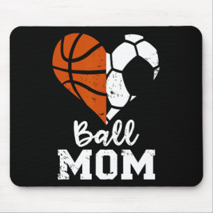 Ball Mama Herzspass Fußball Basketball Mama Mousepad