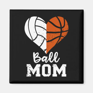 Ball Mama Herzspass Volleyball Basketball Mama Magnet