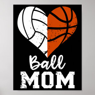 Ball Mama Herzspass Volleyball Basketball Mama Poster