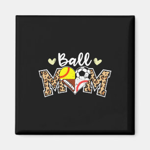 Ball-Mama Leopard Fußball American Football Baseba Magnet