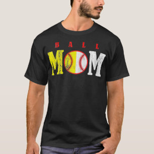 Ball Mama Softball Lover Baseball Play T-Shirt
