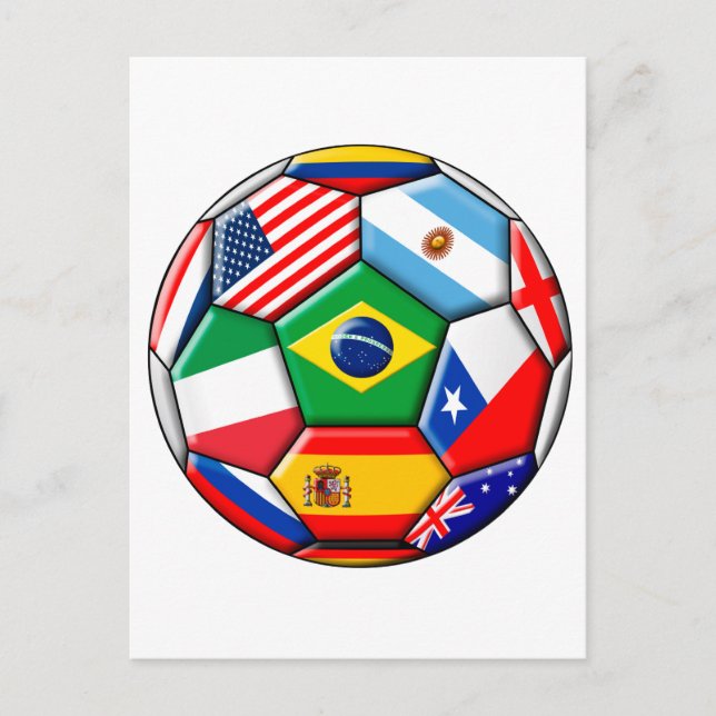 Ball mit Flaggen Postkarte (Vorderseite)