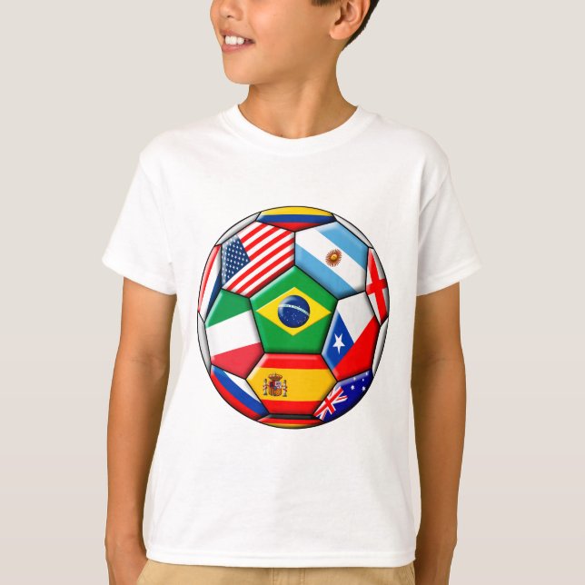 Ball mit Flaggen T-Shirt (Vorderseite)