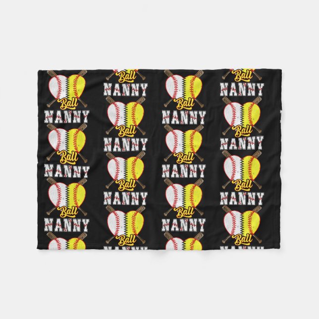 Ball Nanny Softball Baseball Liebhaber Funny Fleecedecke (Vorderseite (Horizontal))