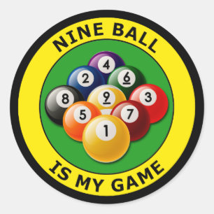 BALL NEUN IST MEIN SPIEL RUNDER AUFKLEBER