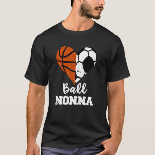 Ball Oma Herz Lustig Fußball Basketball Oma T-Shirt