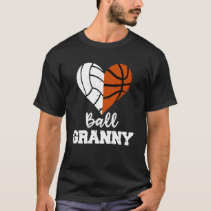 Ball Oma Herz Lustig Volleyball Basketball Oma T-Shirt