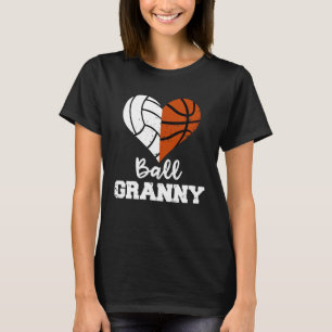 Ball Oma Herz Lustiger Volleyball Basketball Oma T-Shirt