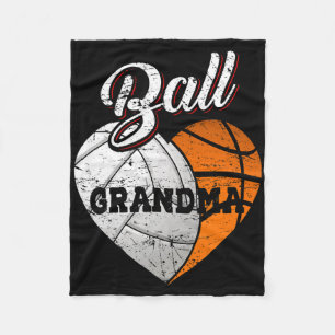 Ball Oma Volleyball Basketball Herz Fleecedecke