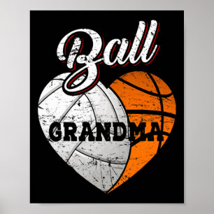 Ball Oma Volleyball Basketball Herz Poster