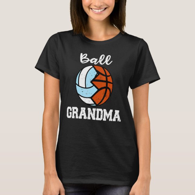 Ball Oma Volleyball Basketball Oma T-Shirt (Vorderseite)