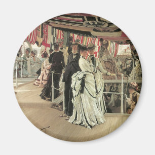 Ball on Shipboard von James Tissot, Viktorianisch  Magnet