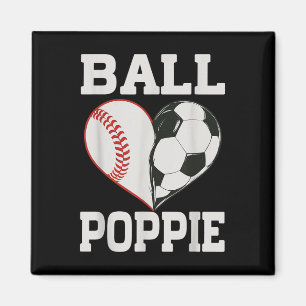 Ball Poppie Baseball Fußball Spieler Herz Liebe Magnet