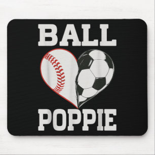 Ball Poppie Baseball Fußball Spieler Herz Liebe Mousepad