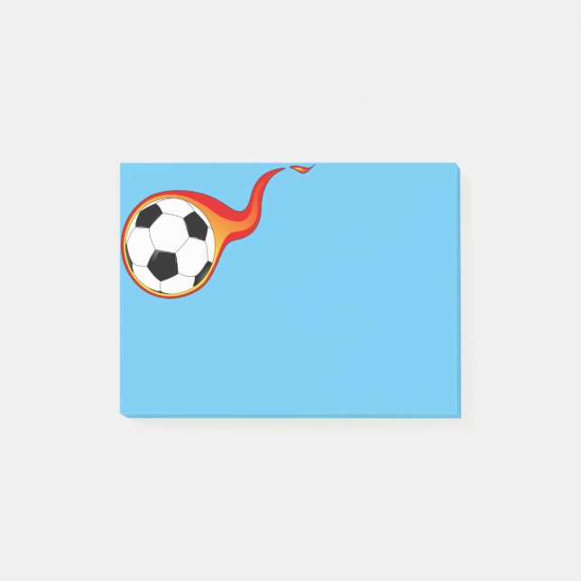 Ball-Post-it-Notes für flammende Fußball Post-it Klebezettel (Vorderseite)