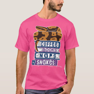 Ball Python Coffee Books Nickerchen Schlangen T-Shirt