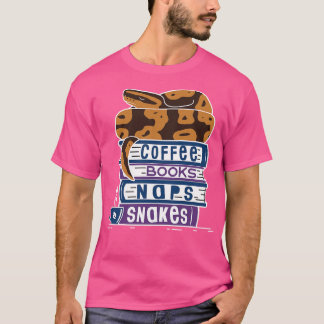 Ball Python Coffee Books Nickerchen Schlangen T-Shirt