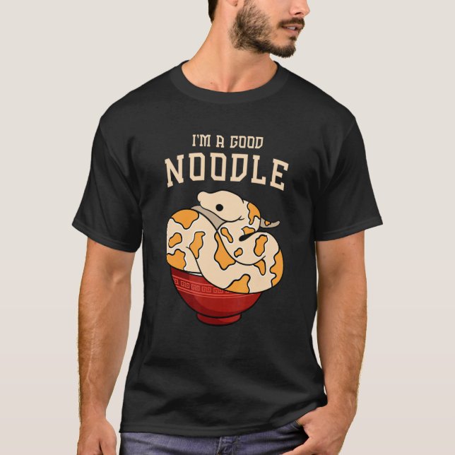 Ball Python, denn ich bin ein guter Nudeln T-Shirt (Vorderseite)
