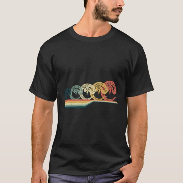 Ball Python Hoodie Vintag Retro T-Shirt (Vorderseite)