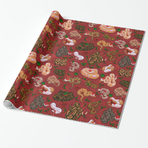 Ball Python Morph Holiday Red Geschenkpapier