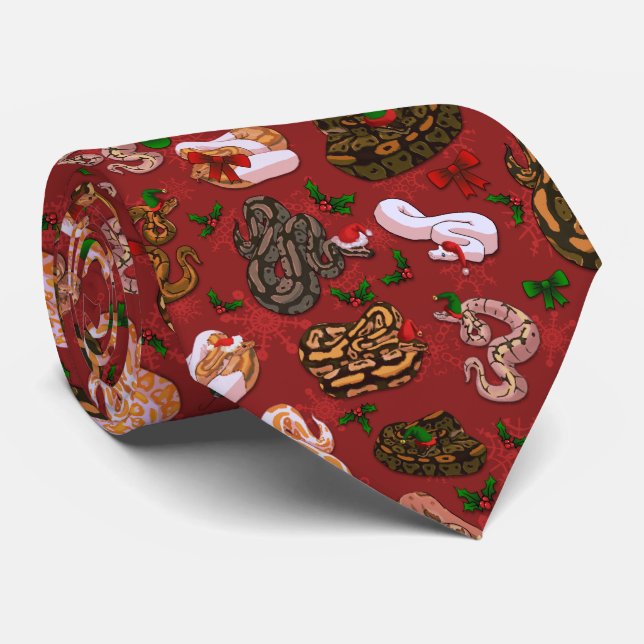 Ball Python Morph Holiday Red Krawatte (Gerollt)