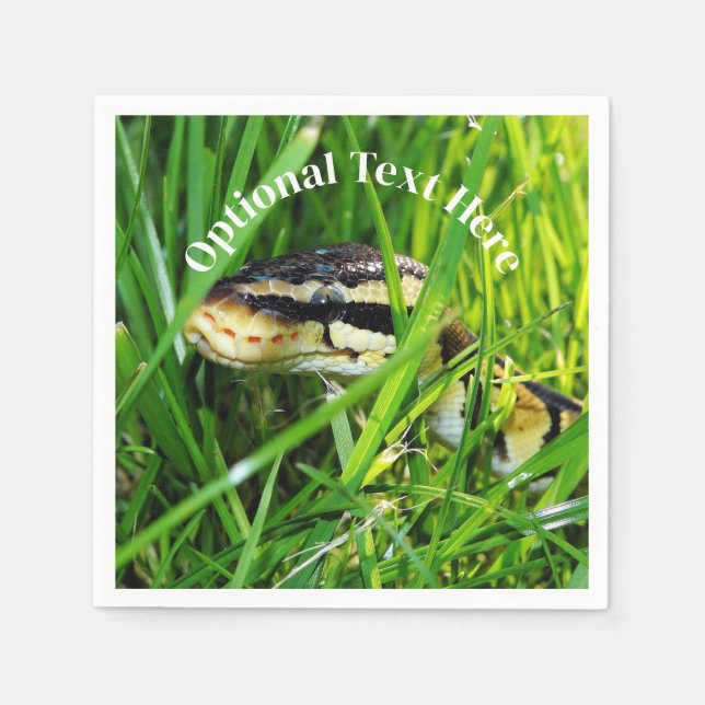 Ball Python Schlange im Gras Serviette (Vorderseite)