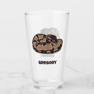 Ball Python Snake, Brown und Tan Personalisiert Glas