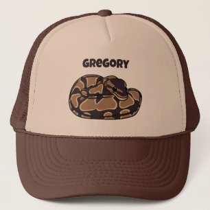 Ball Python Snake, Brown und Tan Personalisiert Truckerkappe