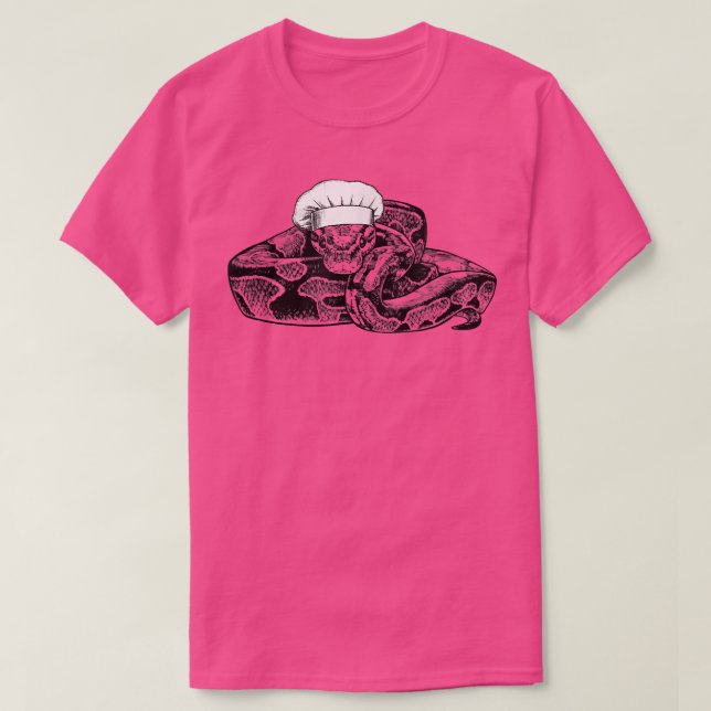 Ball Python Snake Cook Koch Funny Cooking T-Shirt (Design vorne)
