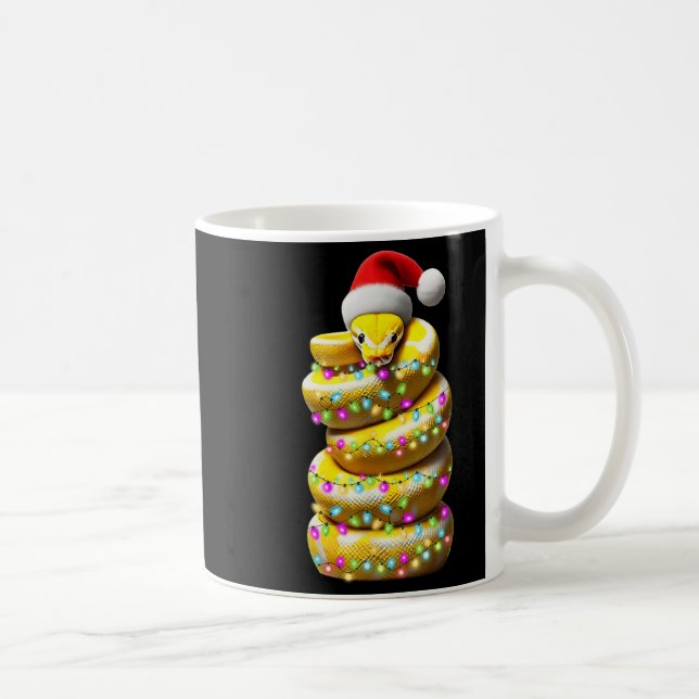 Ball Python Snake WeihnachtsHat Xmas Kaffeetasse (Rechts)