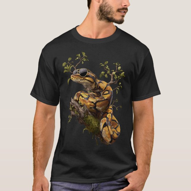Ball Python Sonnenbrille Reptilienhalter Schlangen T-Shirt (Vorderseite)