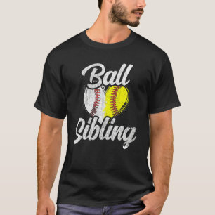 Ball Sibling Baseball Softball Team Sport T-Shirt