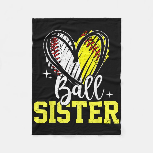 Ball Sister Softball Baseball Fleecedecke (Vorderseite)