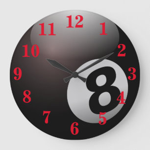 Ball-Sport des Pool-acht Große Wanduhr