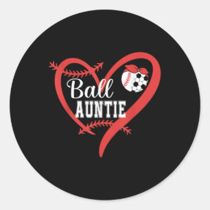 Ball Tante Baseball Fußballspieler Herz Liebe _1 Runder Aufkleber