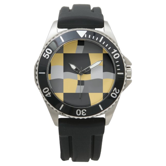 Ball und gelbes Muster Armbanduhr (Vorderseite)