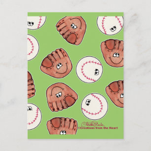 Ball- und HandschuhCollage Postkarte