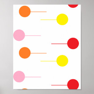 Ball und Linie in weiß Poster