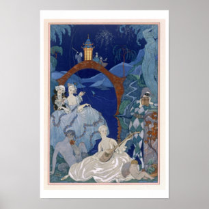 Ball unter dem blauen Mond, Illustration für Poster