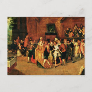 Ball während der Regierung von Henri III, 1574-162 Postkarte