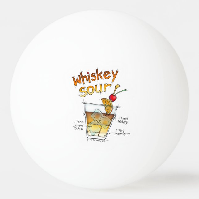 BALL-WHISKY-SAURE REZEPT-COCKTAIL-KUNST DES TISCHTENNISBALL (Vorderseite)