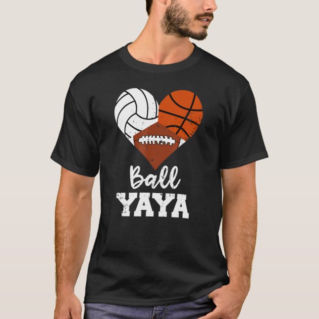 Ball Yaya Heart Volleyball Basketball Fußball Ya T-Shirt (Vorderseite)