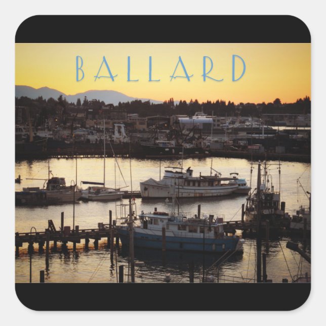 Ballard Boote Quadratischer Aufkleber (Vorderseite)