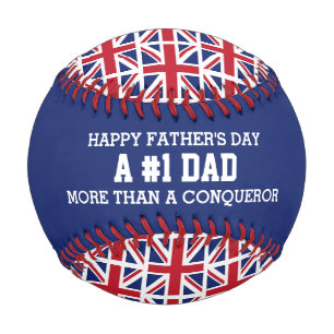 Balle De Baseball #1 NUMÉRO 1 Fête des pères DAD UK UNION JACK Drape